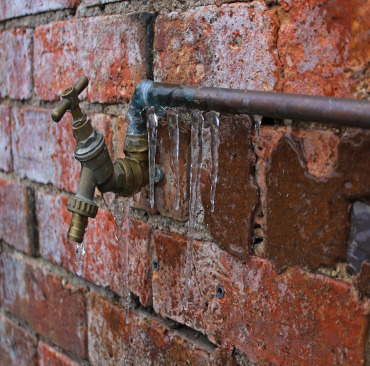 gefrorenes Wasserrohr