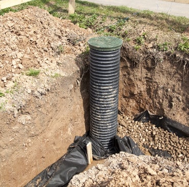 Drainage freigelegt